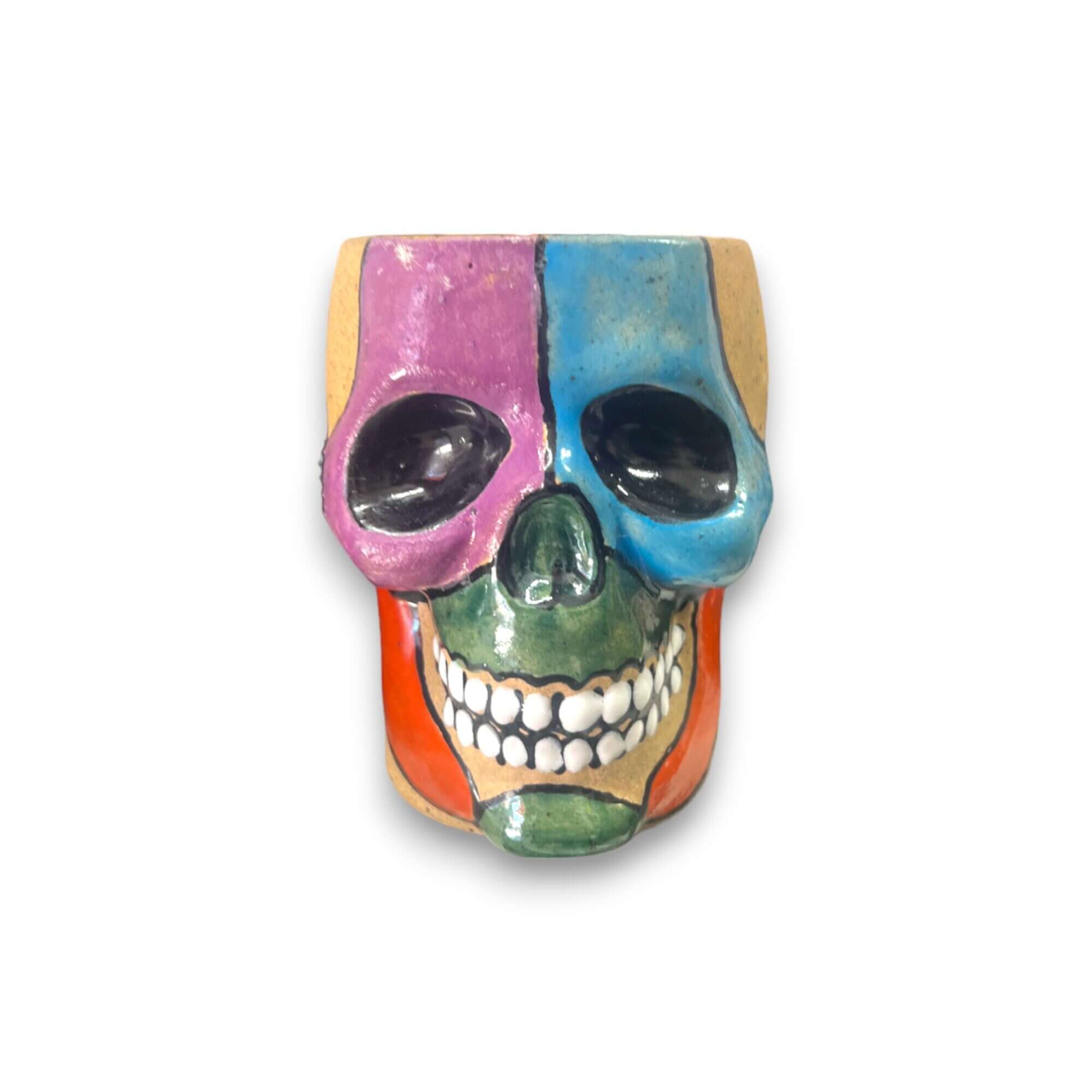 Small Mexican Skull Planter | Unique Flower Pot for Home Decor